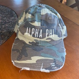 Alpha phi embroidered army pattern hat
